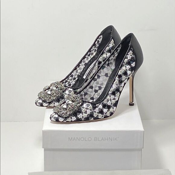 Manolo Blahnik Hangisi 105 Embellished Embroidered Pumps size 36 - Picture 12 of 14